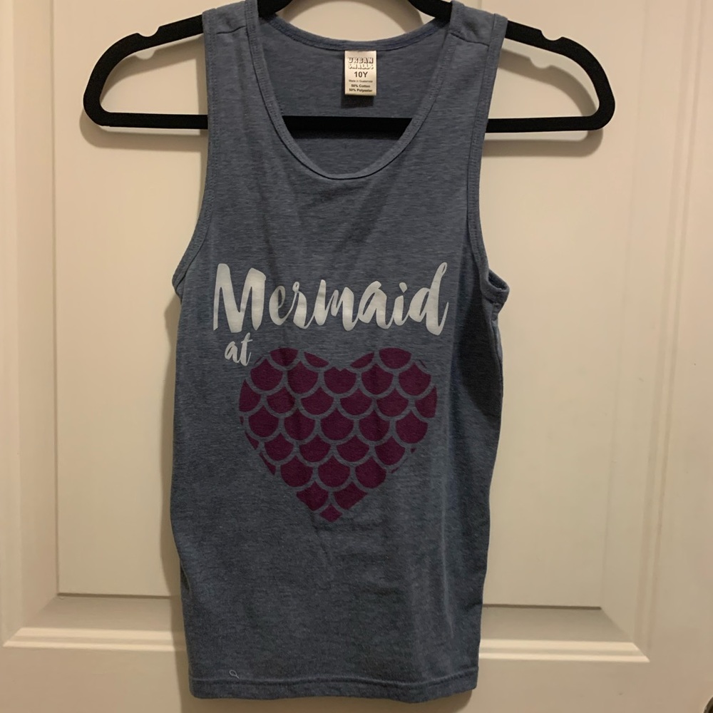 Blue urban smalls shirt with mermaid design